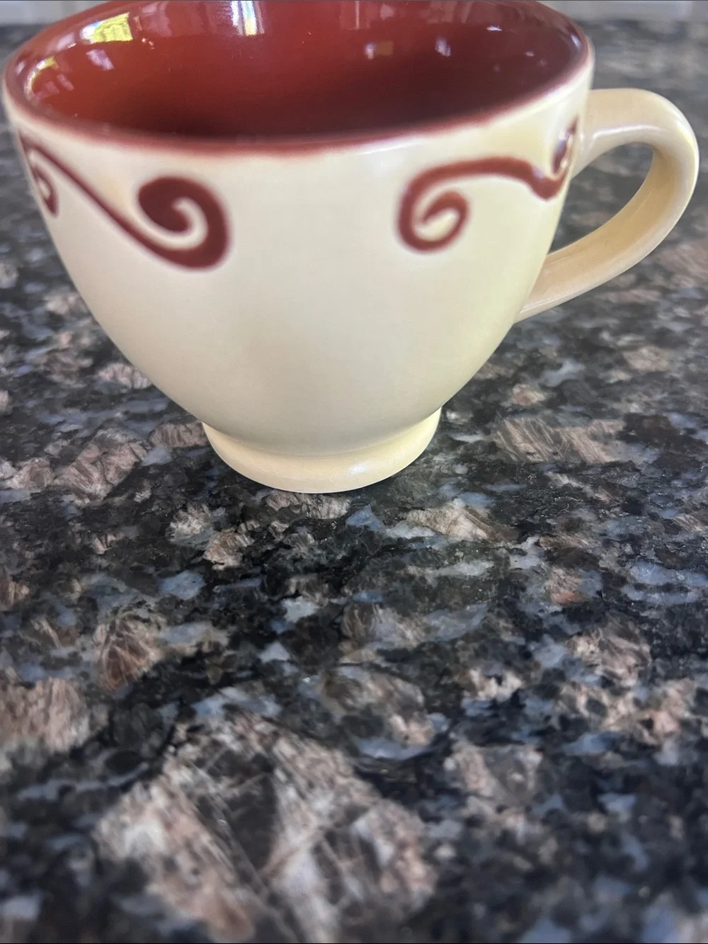 Cream and Terracotta Ceramic Espresso Cup and Saucer Set - Home Kitchen